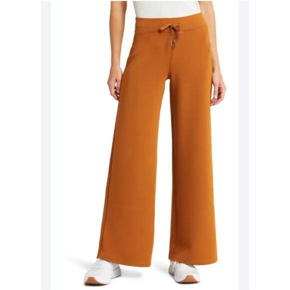 Spanx Pants - SPANX Air Essentials Wide Leg Pants Medium Orange Comfort Lux Cozy Lounge Relax